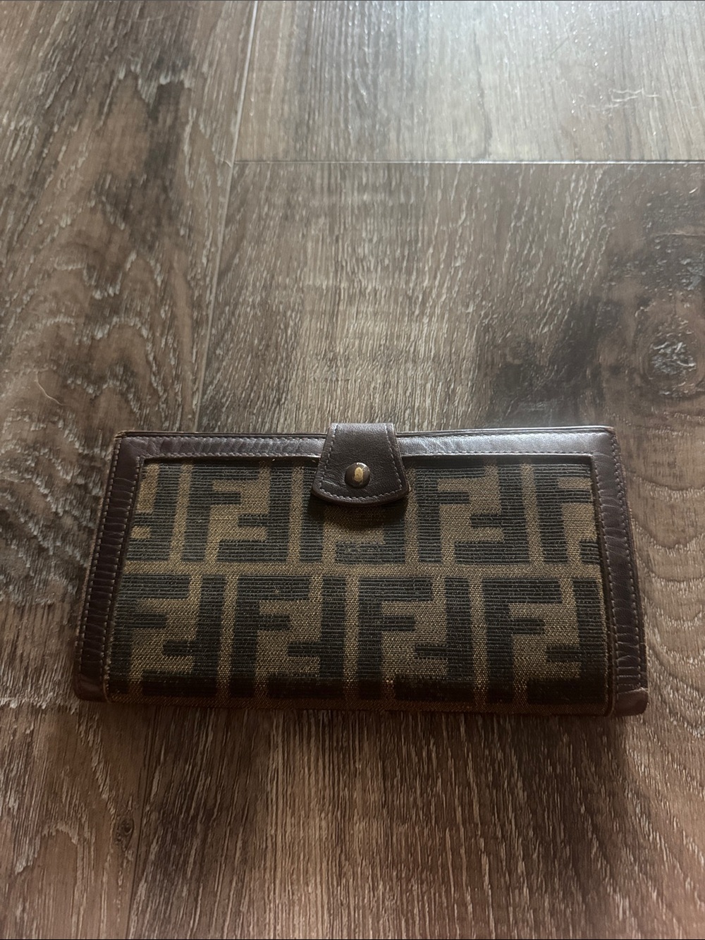Fendi Brown Zucca Logo Continental Wallet